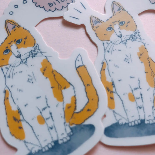 “Feed Me Bitch!” Cat Sticker