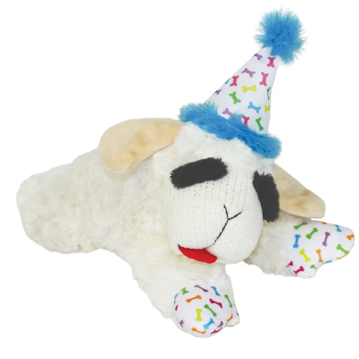 Multipet Lamb Chop w/ Birthday Hat Plush Dog Toy 10.5"