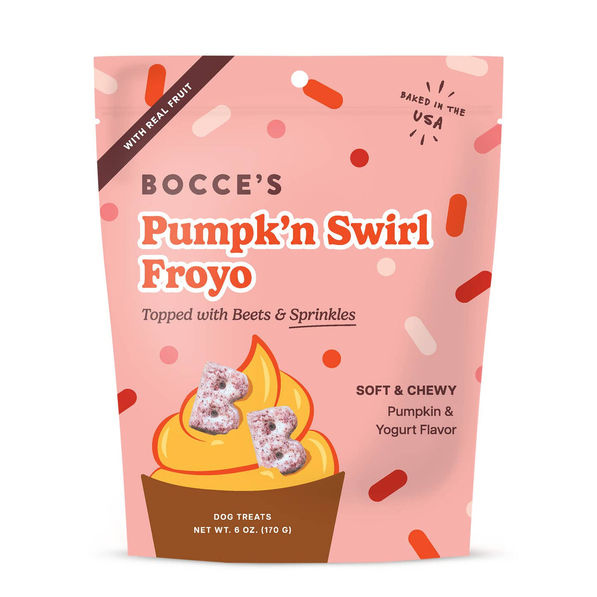 Bocce's Bakery Pumpk’N Swirl Froyo Soft & Chewy Dog Treats
