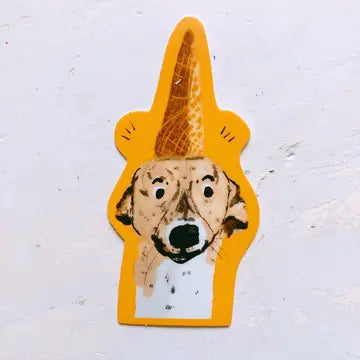 Ice Cream Cone Hat Dog Sticker
