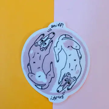 Dogs Yin Yang Sticker
