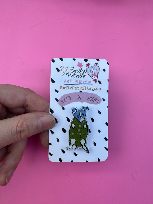 "In a pickle" Dog Pin