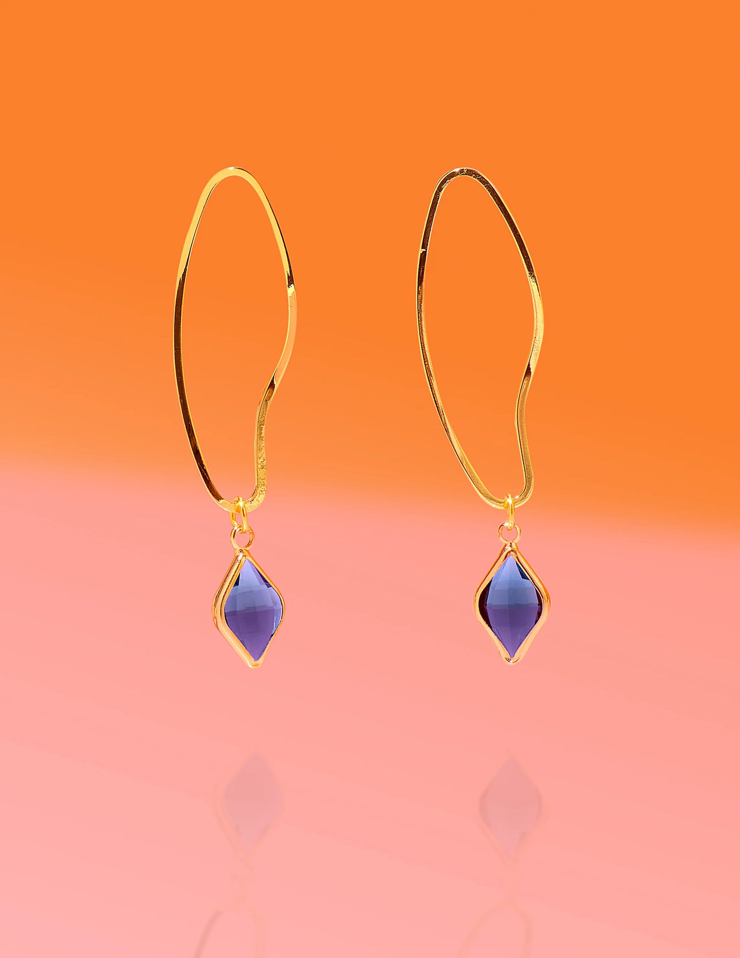 Abstract Dainty Hoop Lavender