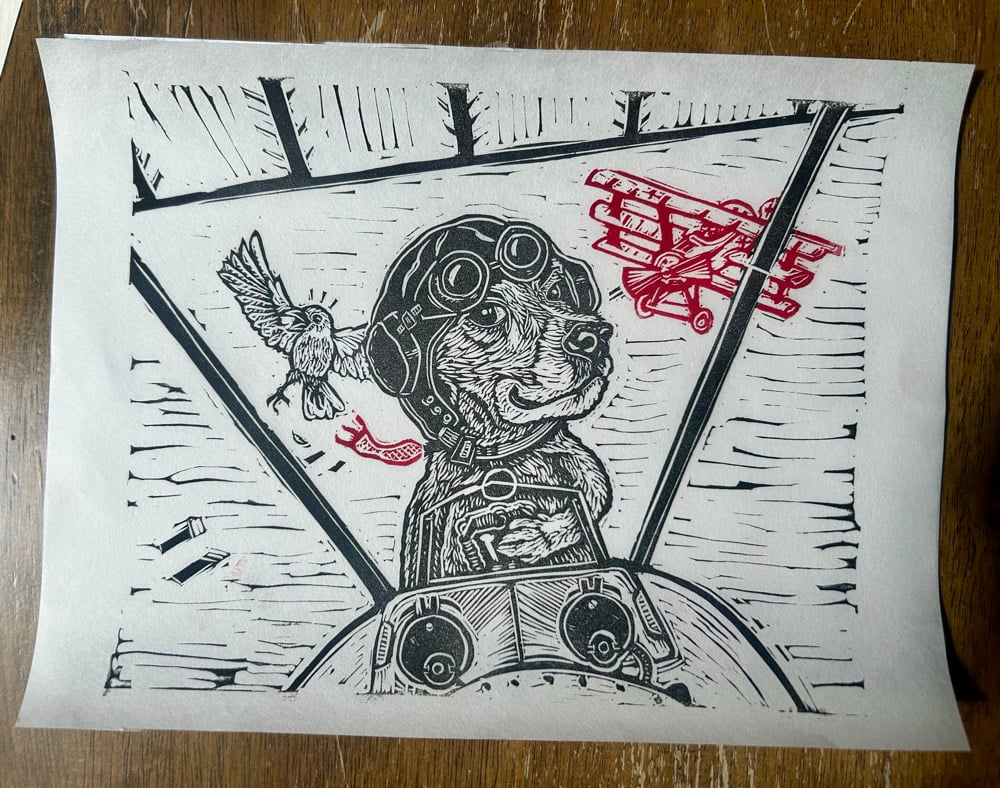 Snoopy Vs. Red Baron Prints- Cap' n Mikey