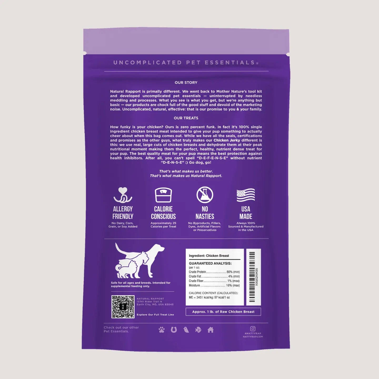 Dehydrated Chicken Jerky, 8oz.