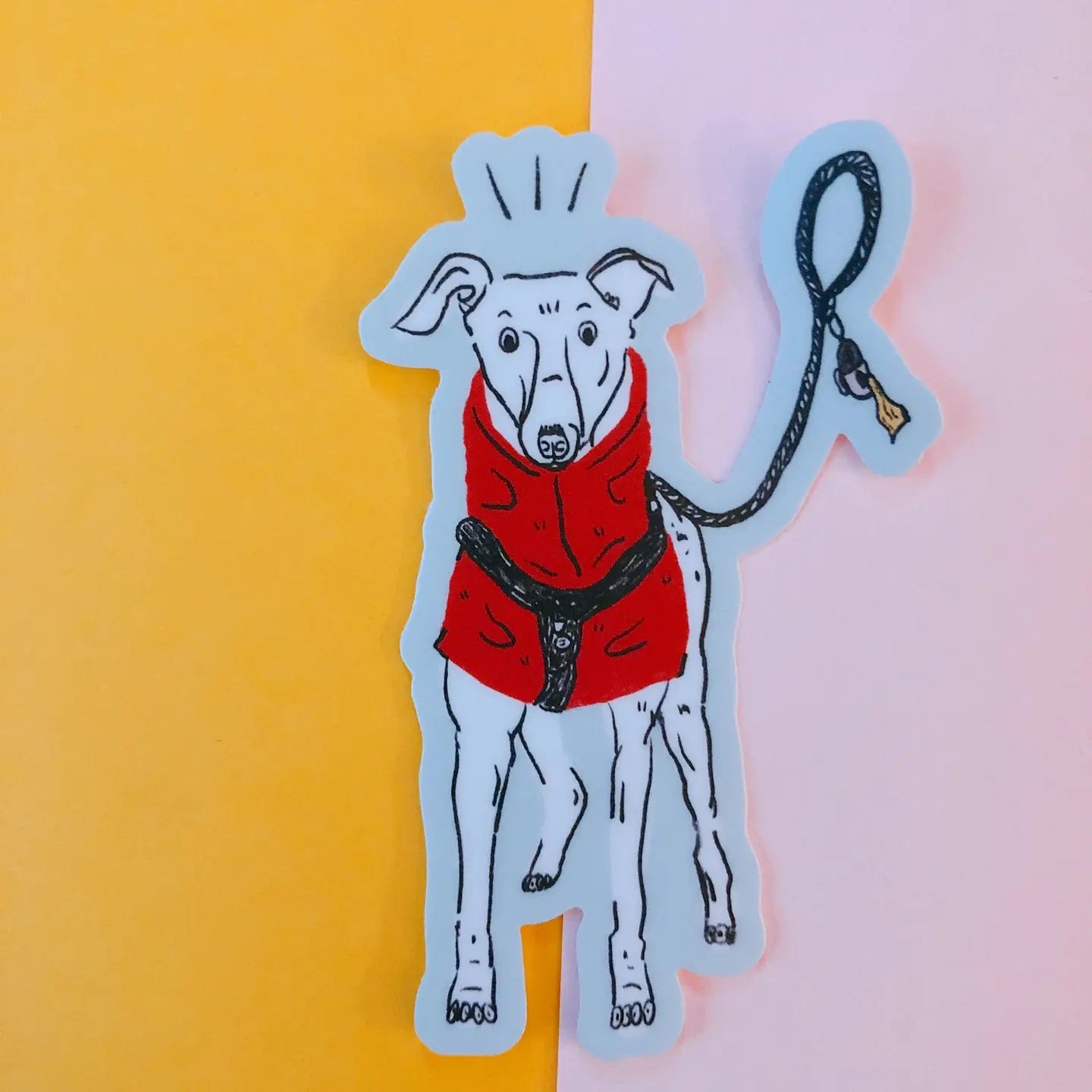 Dog on Leash Sticker