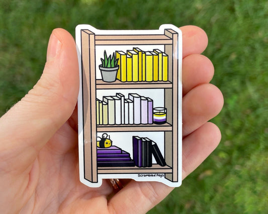 Nonbinary Pride Bookcase Sticker