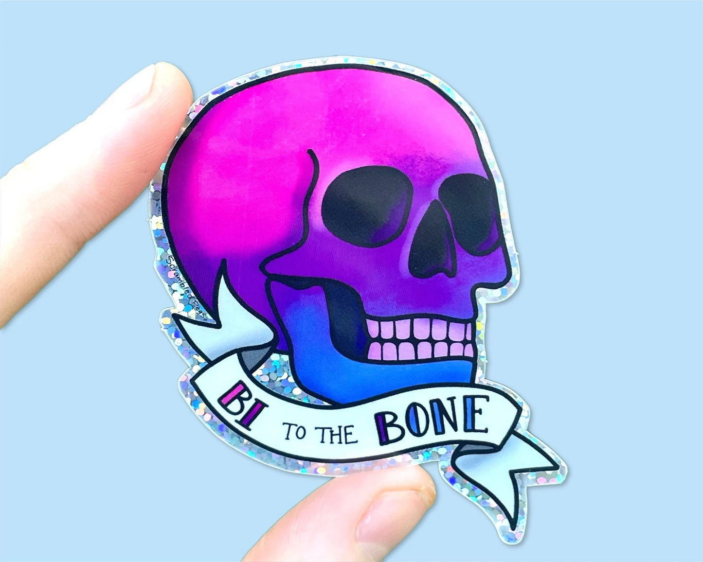 Bi to the Bone Sticker