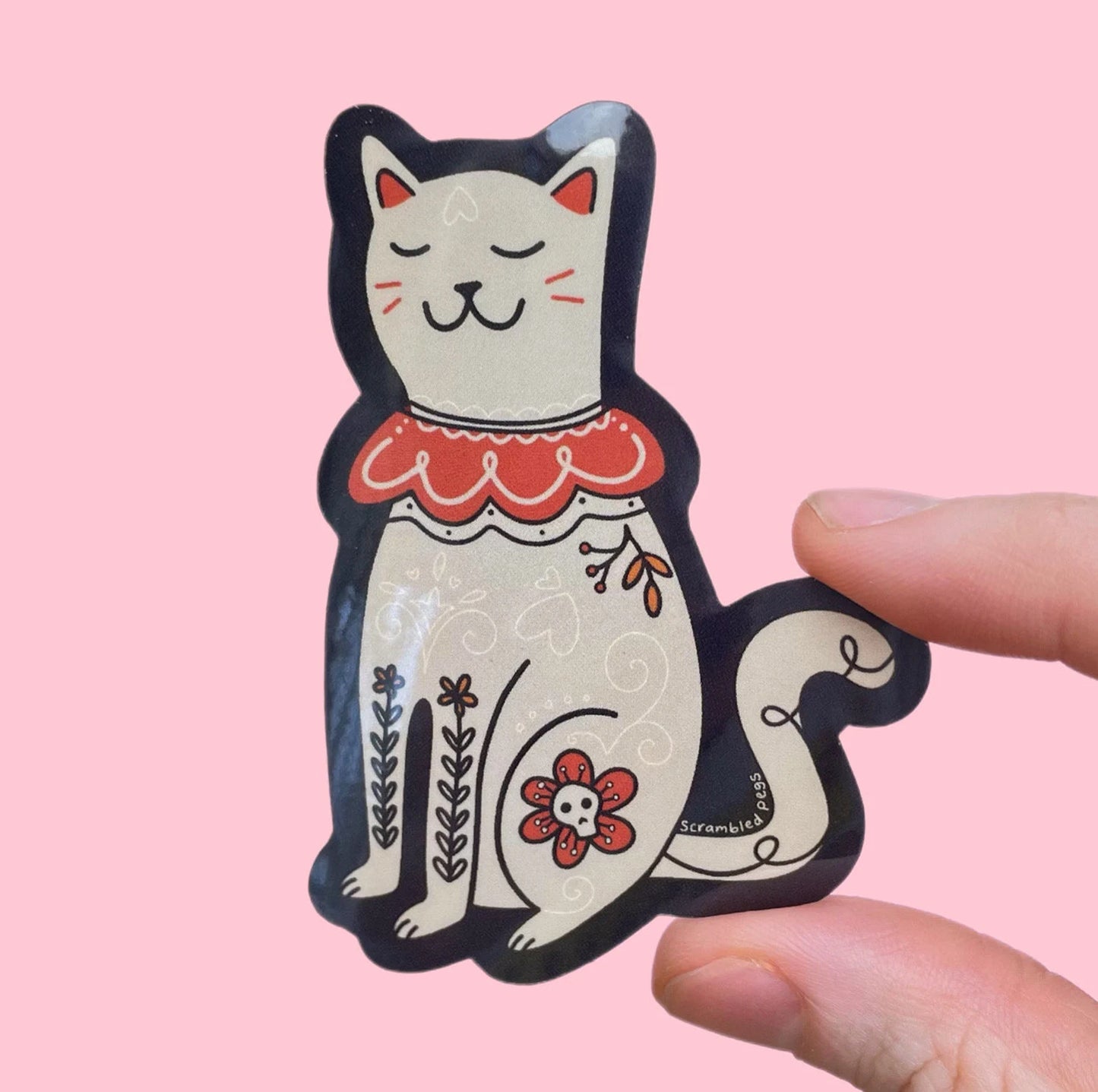 Folk Art Cat Sticker