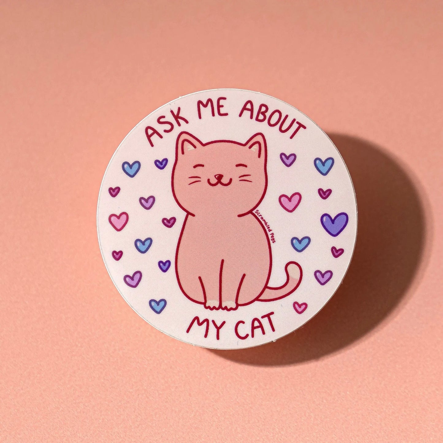 Ask Me About My Cat Sticker