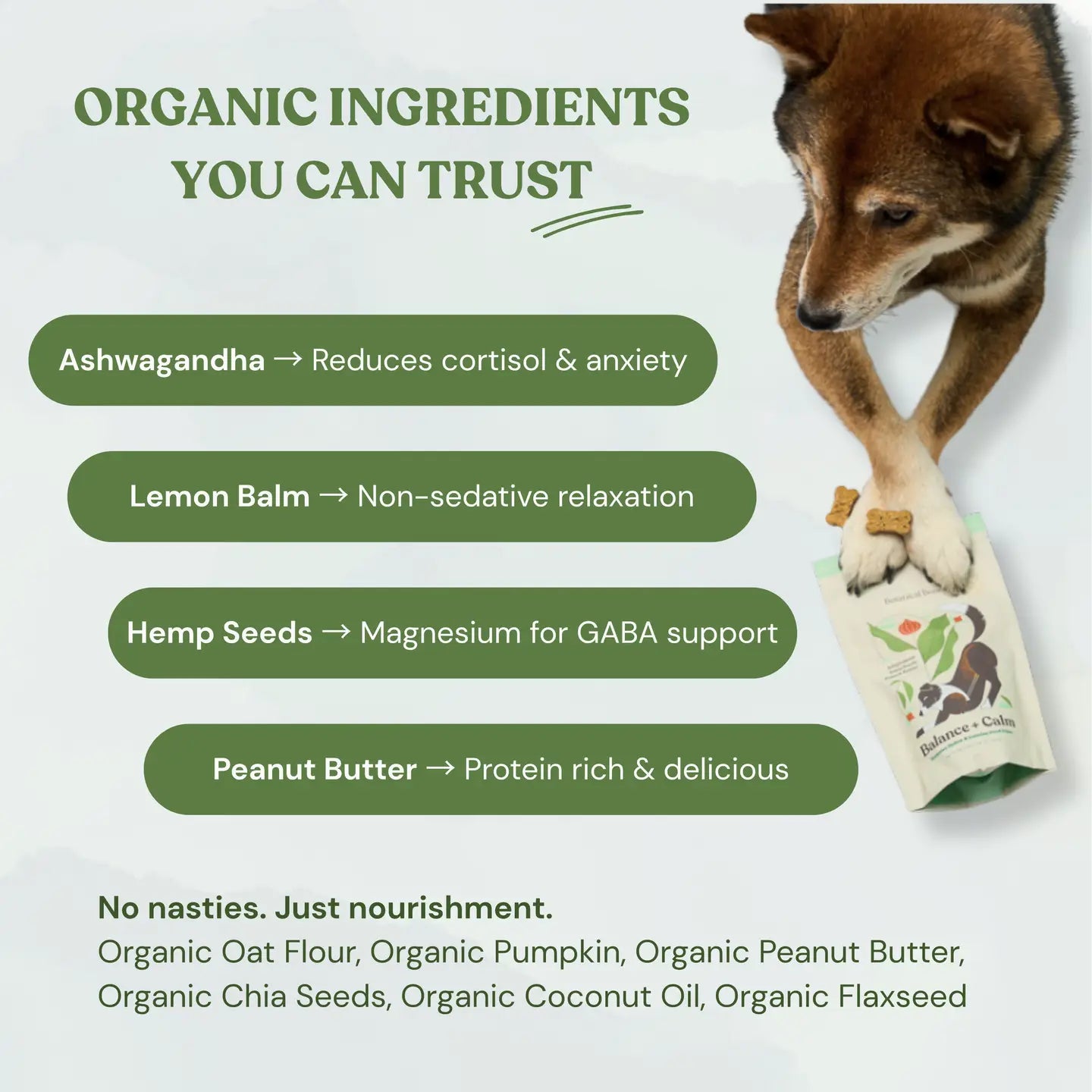 Balance + Calm Cookies - All Natural, Organic Dog Treats