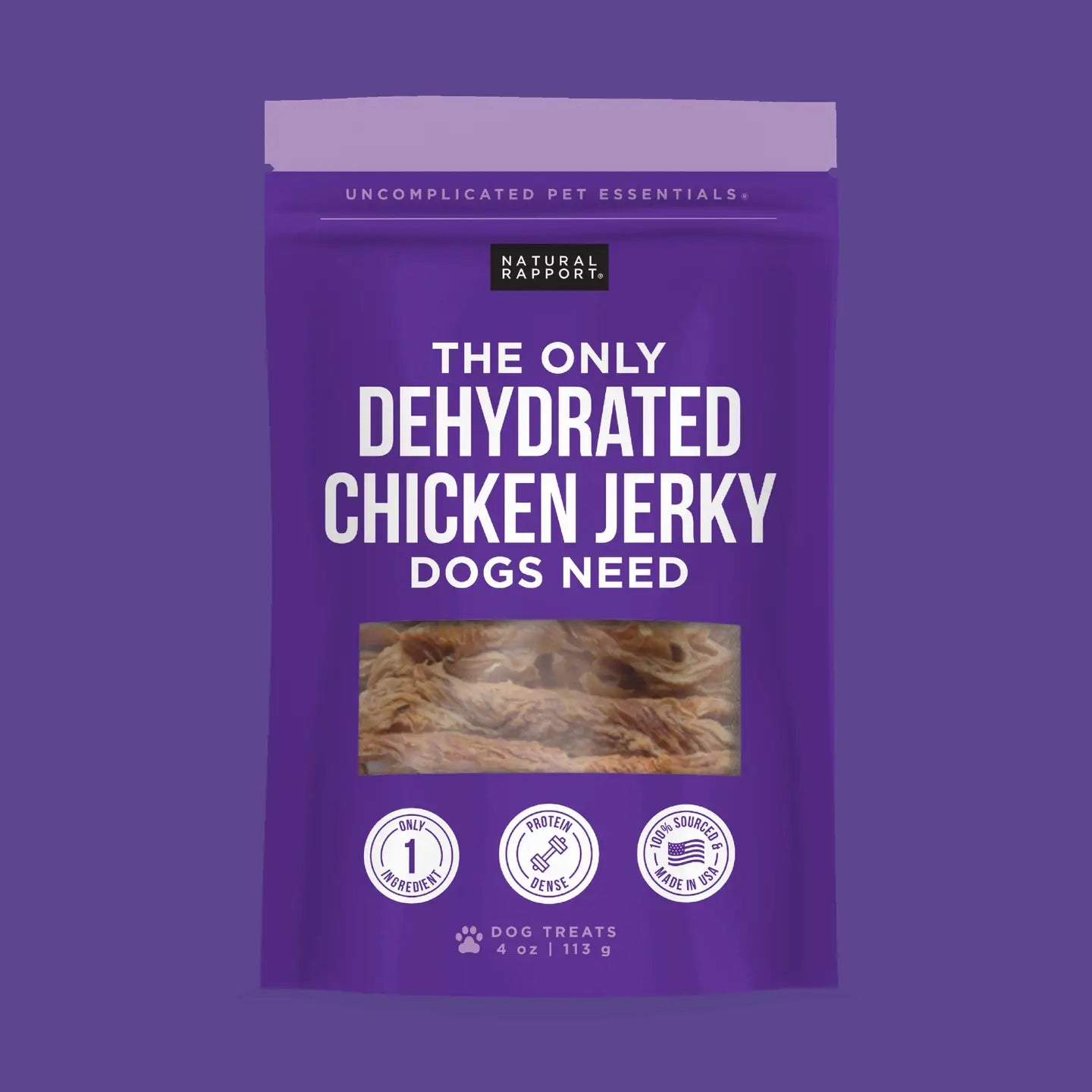 Dehydrated Chicken Jerky, 8oz.
