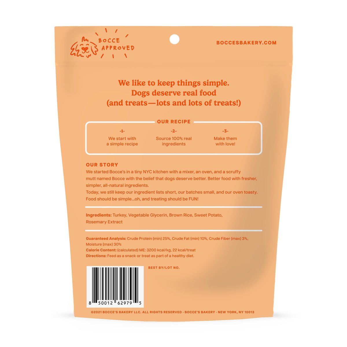 Bocce's Bakery Turkey Grazers Jerky Sticks Dog Treats 4oz