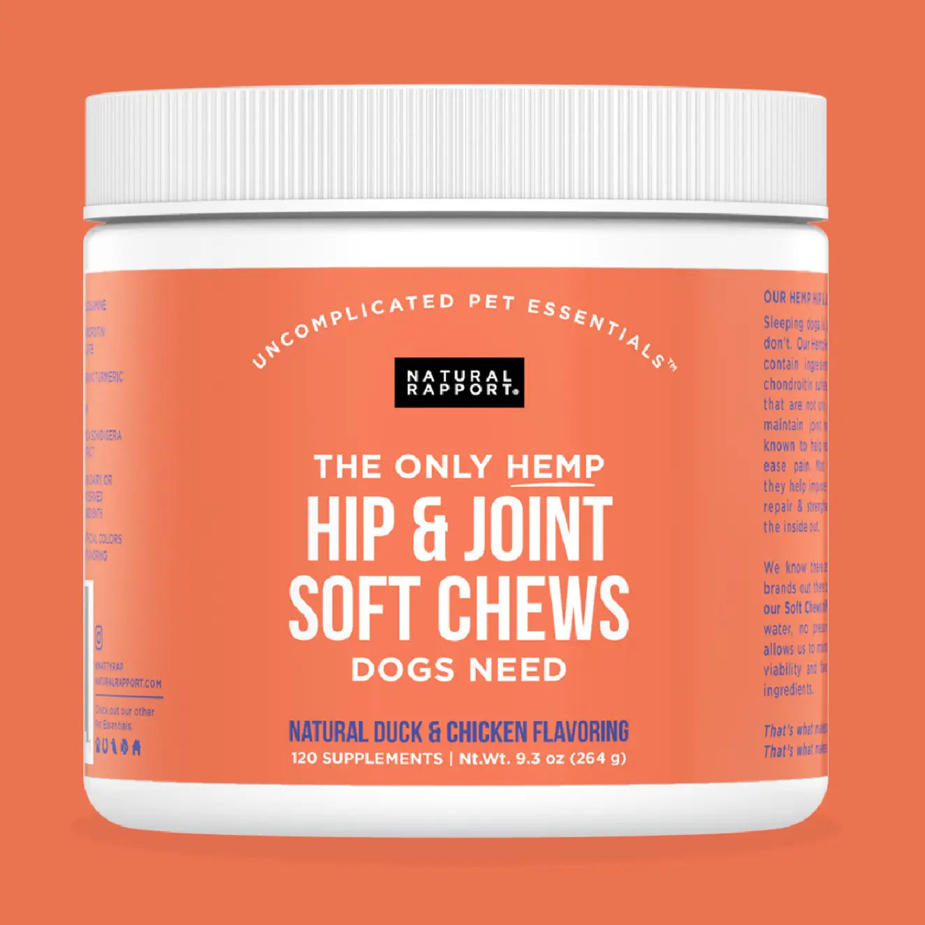 Hemp Hip + Joint Soft Chews, 120ct.