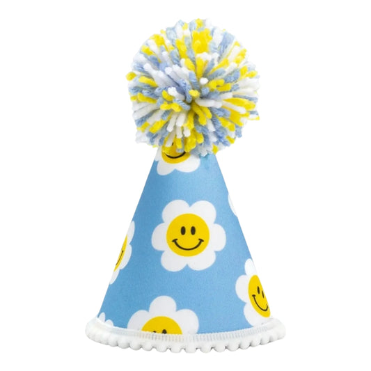 Blue Daisy Party Hat - L