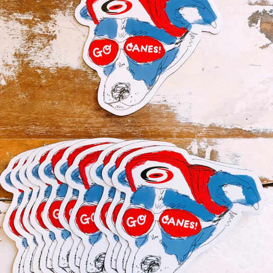 Go Canes! Dog Magnet,  Blue