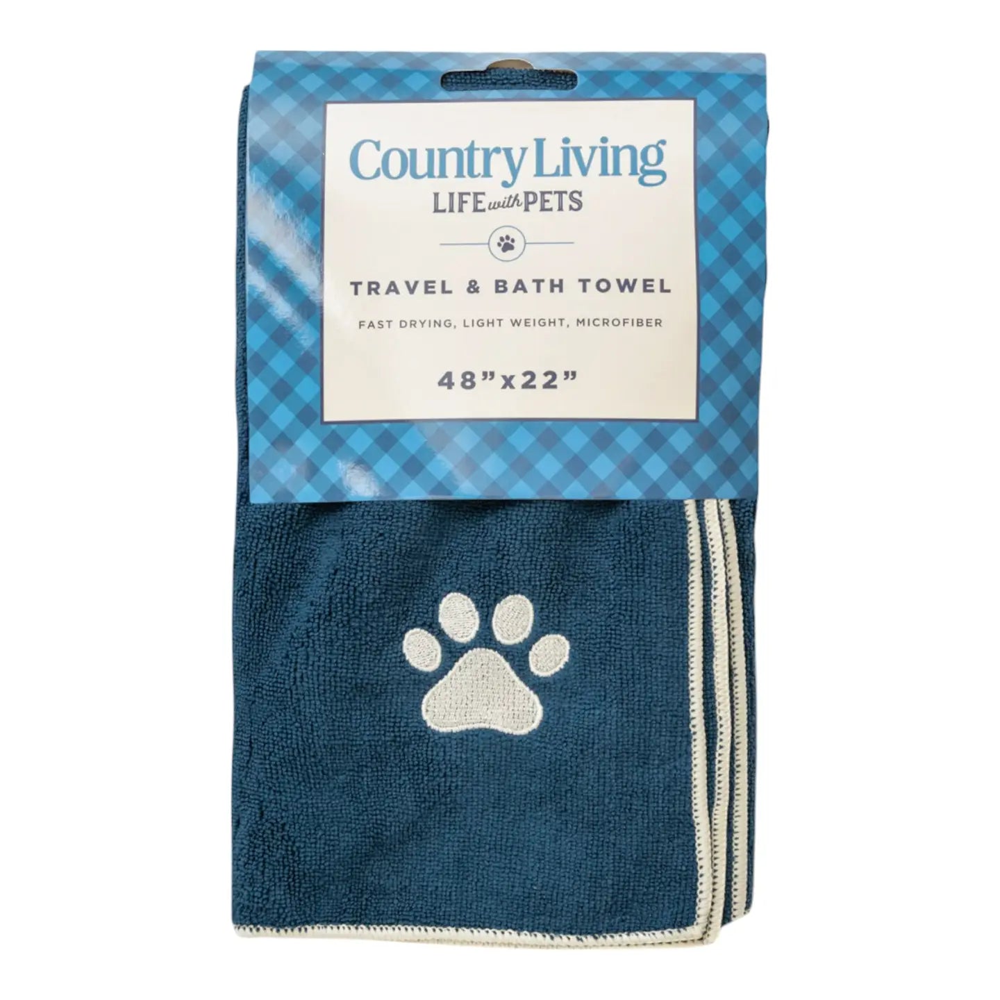 Microfiber Dog Towels W/ paw print-Blue