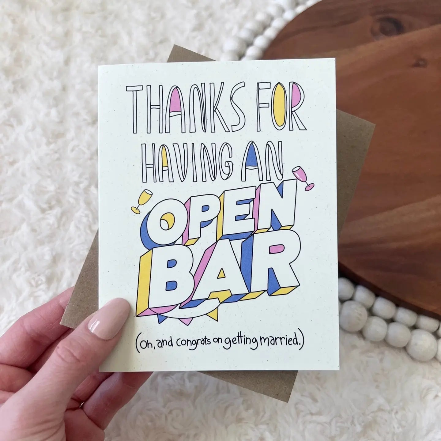 "Thanks For Having An Open Bar" Wedding Card