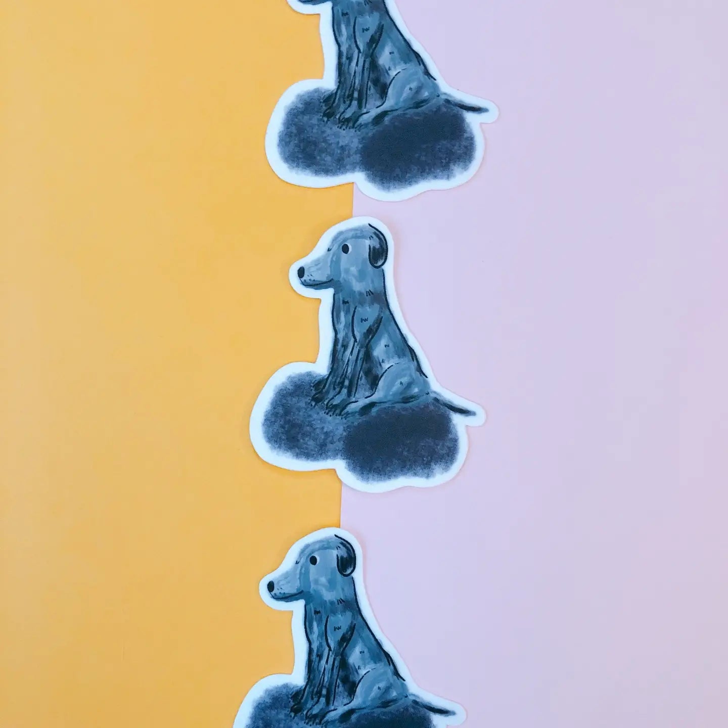 Grey Dog Sticker