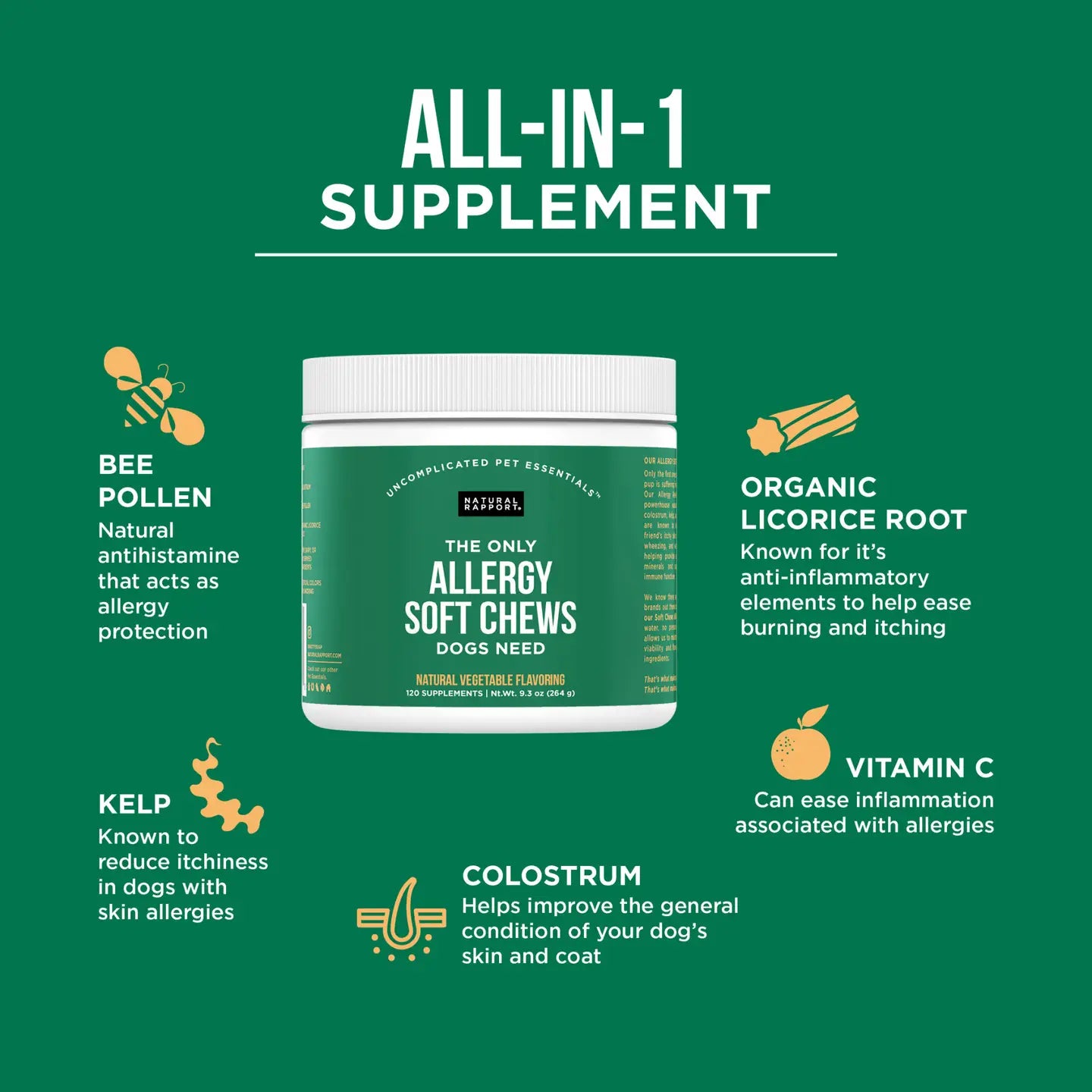 Allergy Soft Chews, 120ct. jar