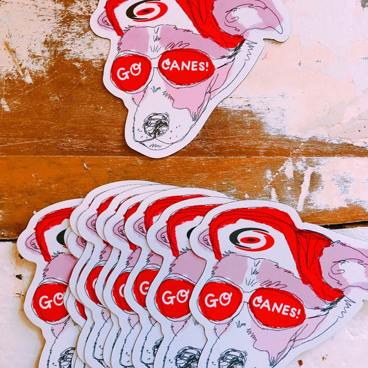 Go Canes! Dog Magnet,  Pink