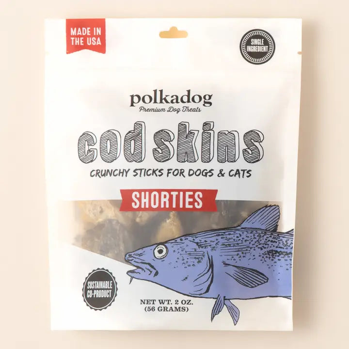 Polkadog Cod Skins Jerky Shorties Crunchy Dog & Cat Treats