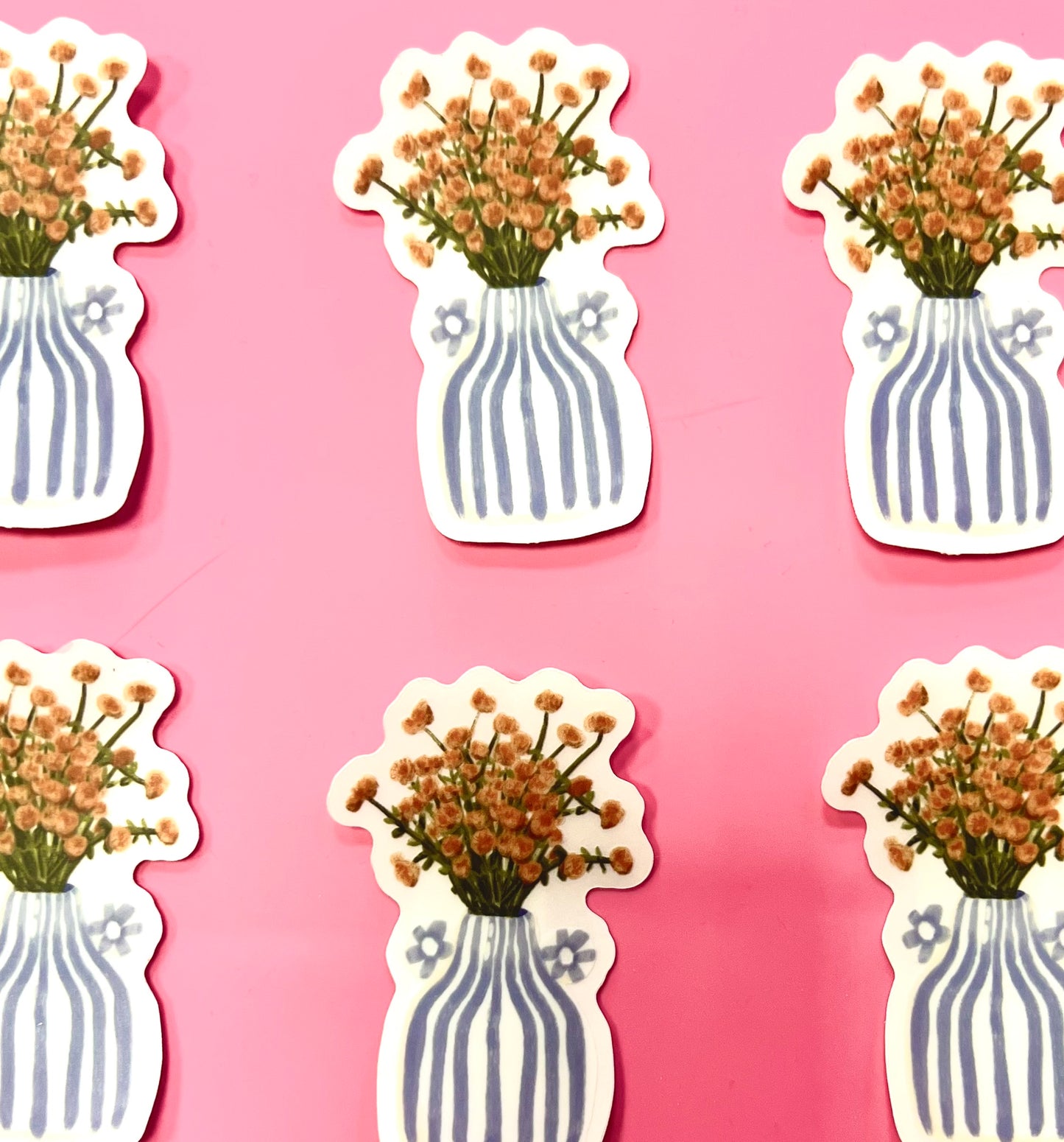Striped Vase + Flowers Sticker