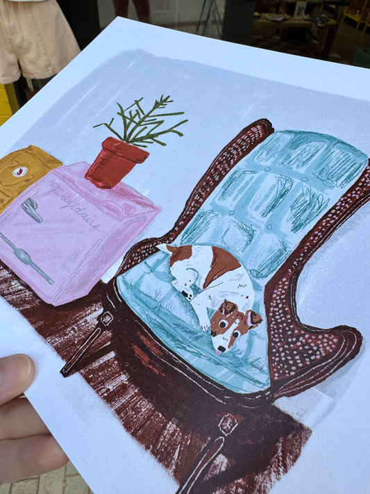 Rocky on Chair Print 8x10