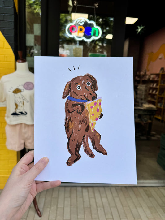 Pizza Dog Print 8x10