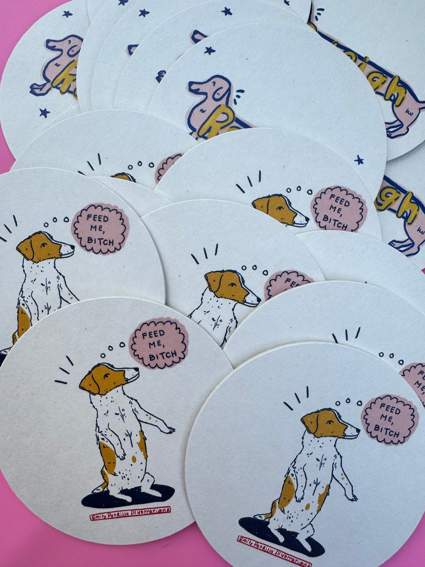"Feed Me, Bitch" Dog Coaster