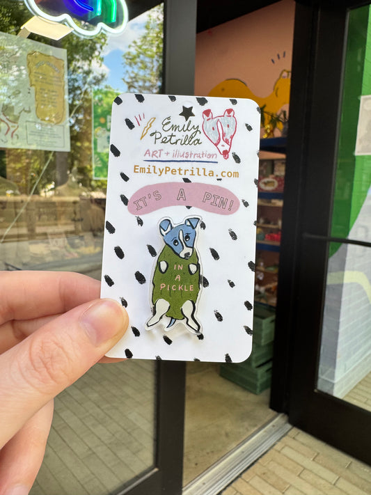 "In a pickle" Dog Pin