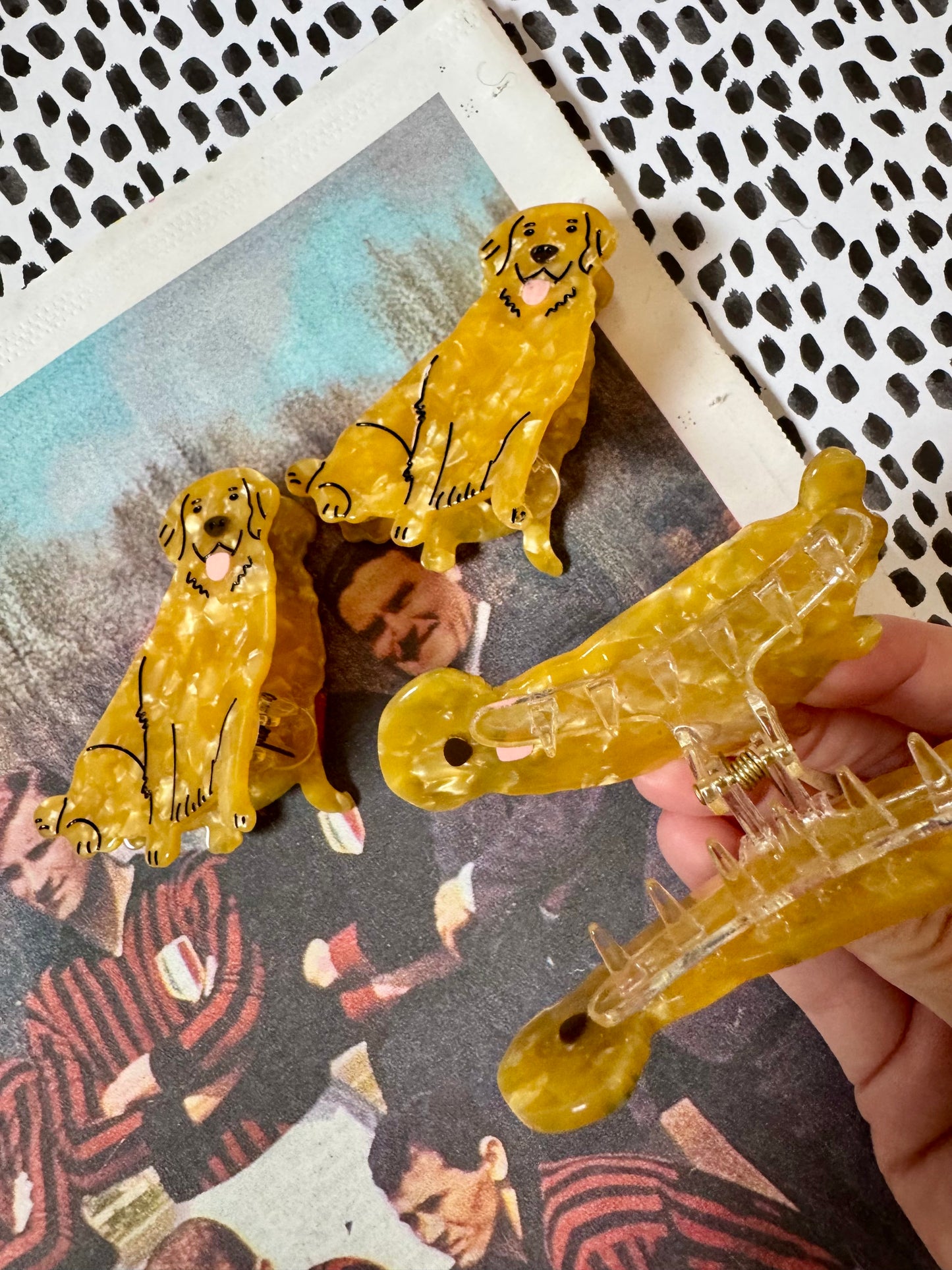 Golden Retriever Hair Claw Clip