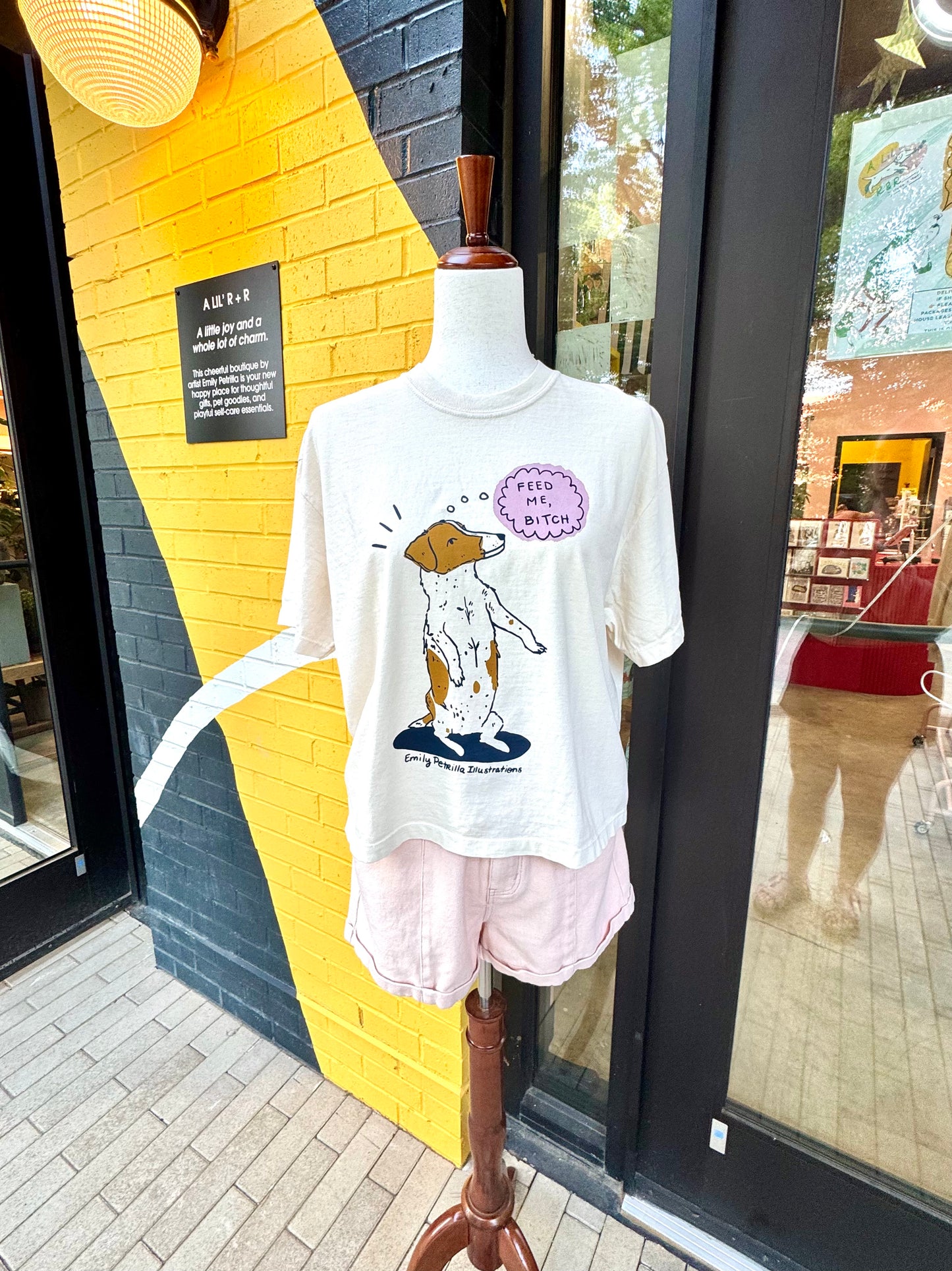 Dog “Feed Me Bitch!” Cropped T-shirt