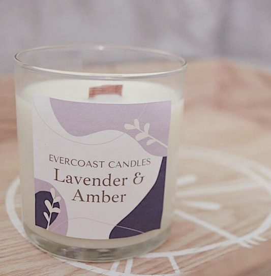 Lavender & Amber Soy Candle, 8.5oz