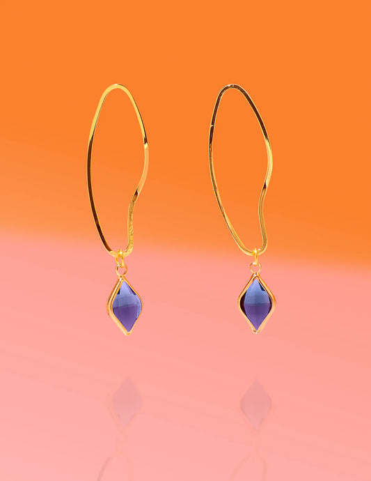 Abstract Dainty Hoop Lavender