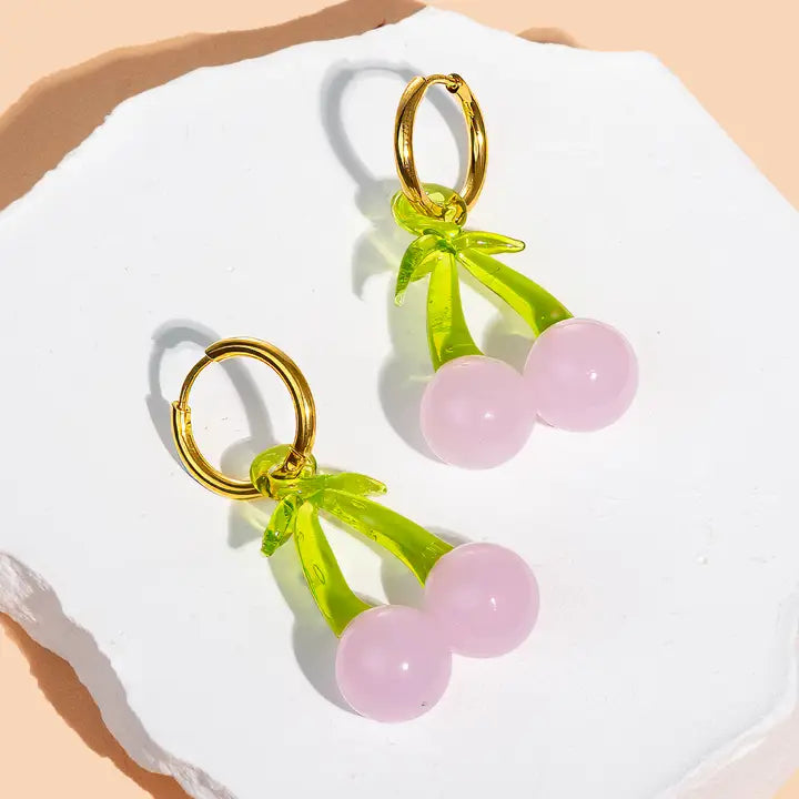 Fruit Loop Hoops - Pink Cherry