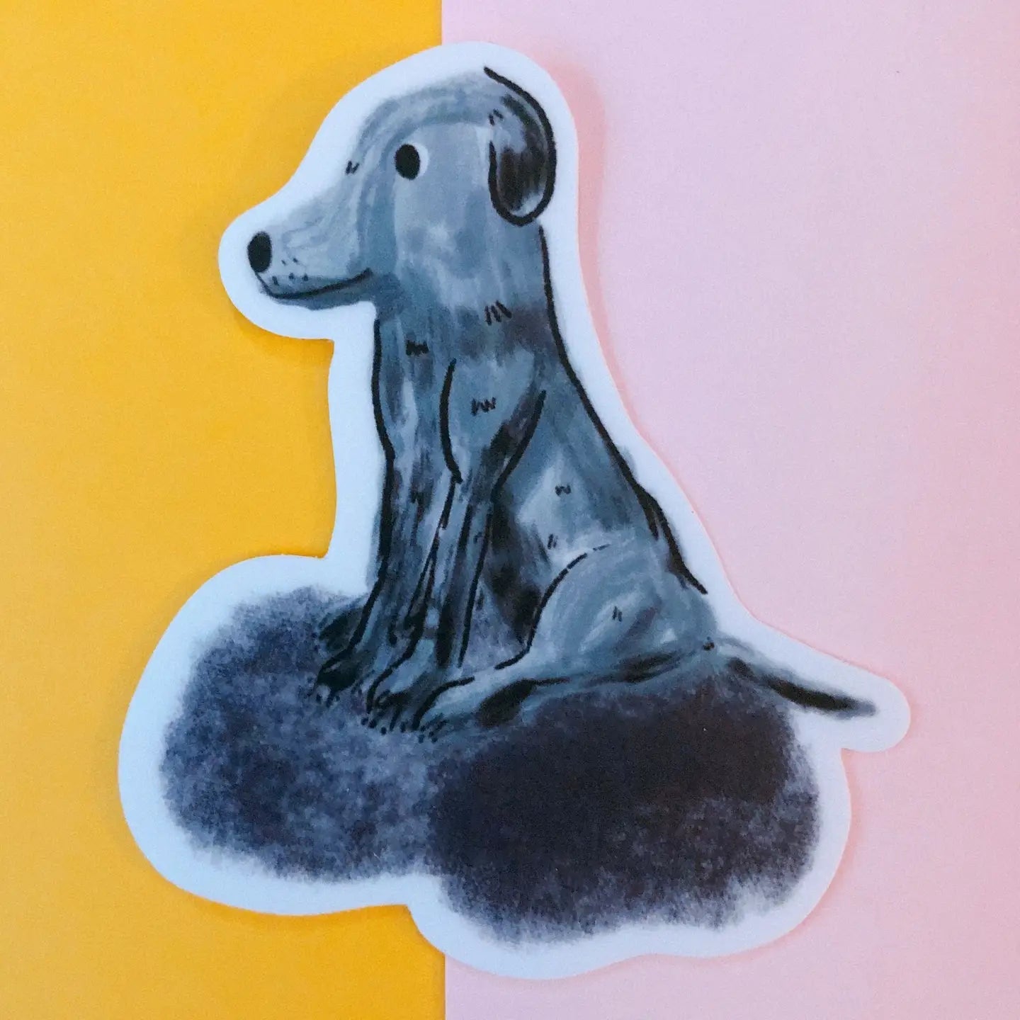 Grey Dog Sticker