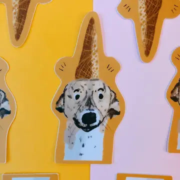 Ice Cream Cone Hat Dog Sticker