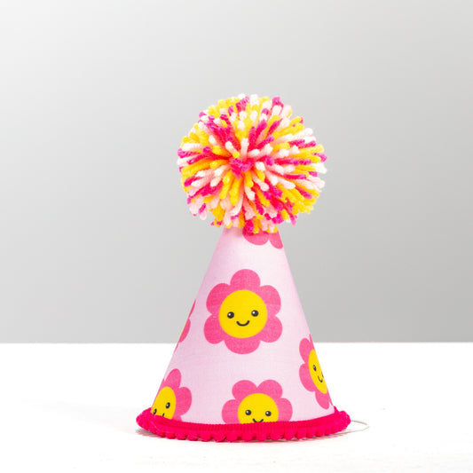 Pink Daisy Party Hat - L