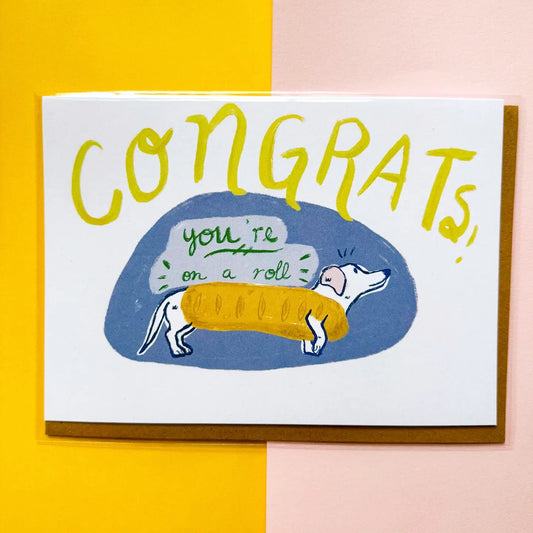 On a Roll Congrats Card