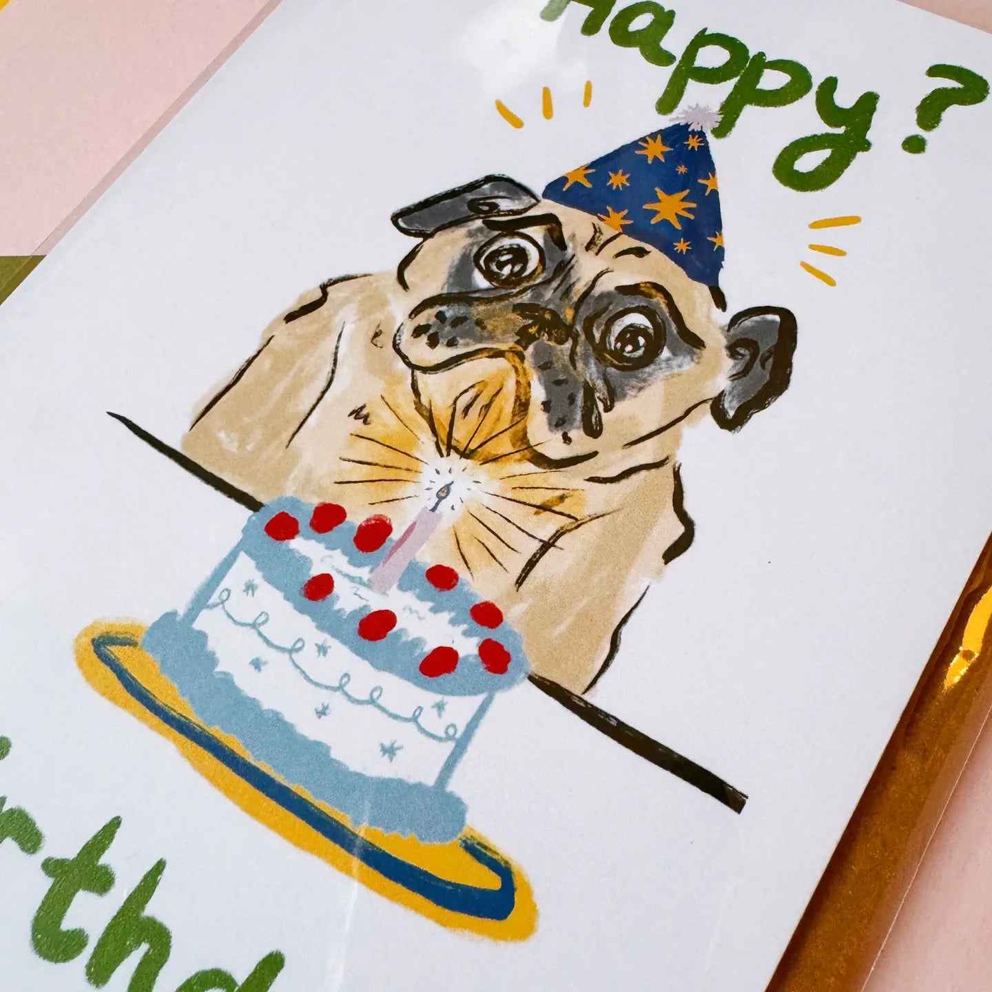 Happy Birthday Pug Card