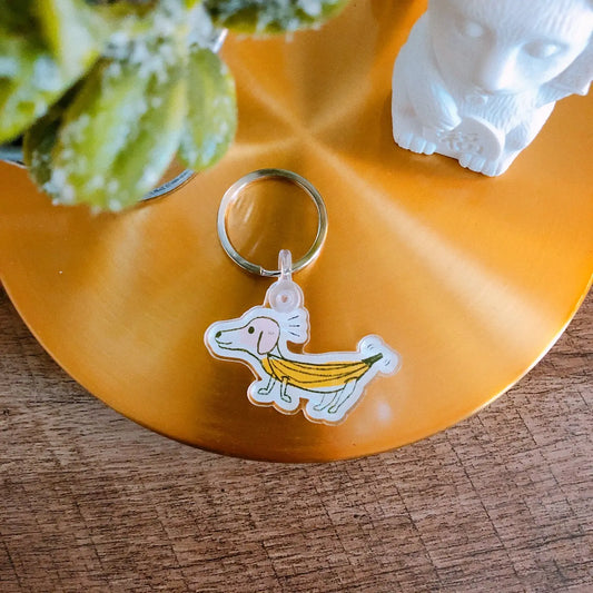 Banana Dog Keychain