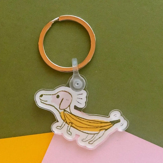 Banana Dog Keychain