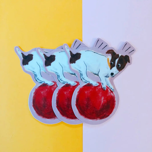 Dog on Ball Sticker