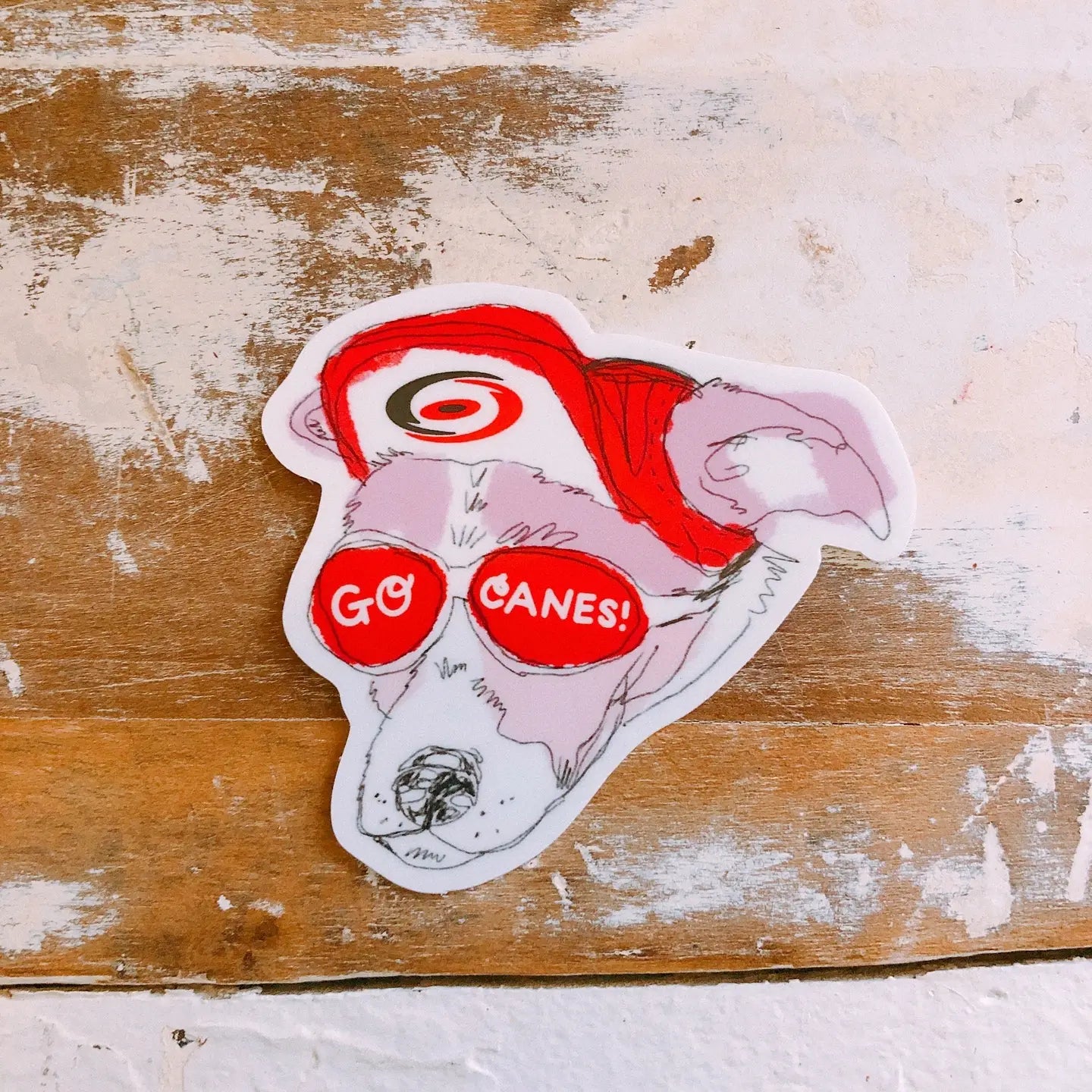 Go Canes! Dog Magnet,  Pink