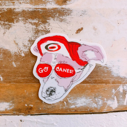 Go Canes! Dog Magnet,  Pink