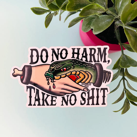 Do No Harm Take No Shit Sticker