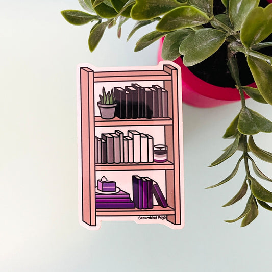 Asexual Pride Bookcase Sticker
