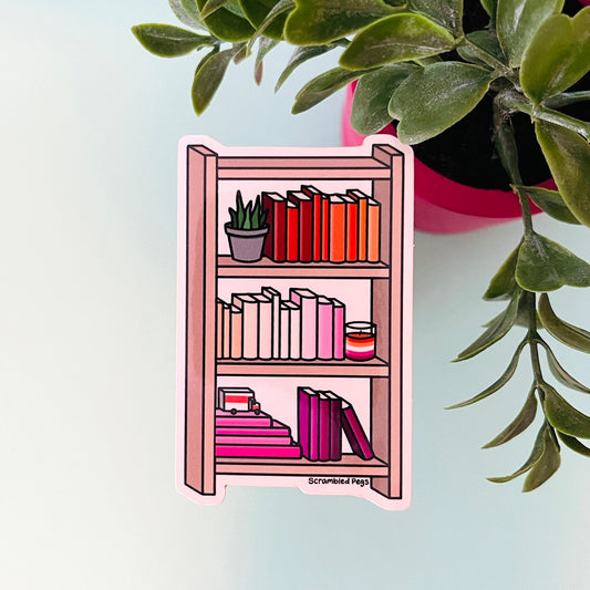 Lesbian Pride Bookcase Sticker