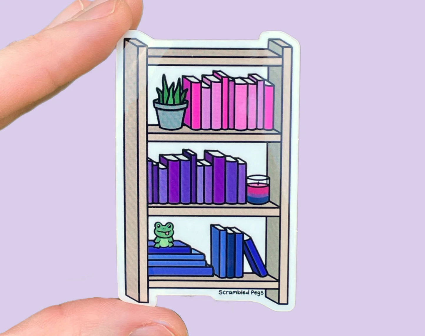 Bisexual Pride Bookcase Sticker